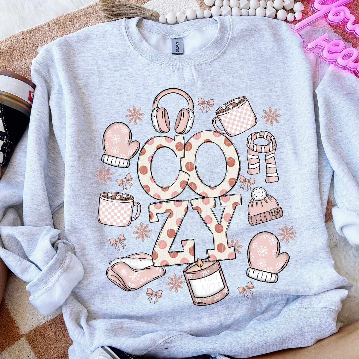 Cozy collage pink (City) DTF Transfer