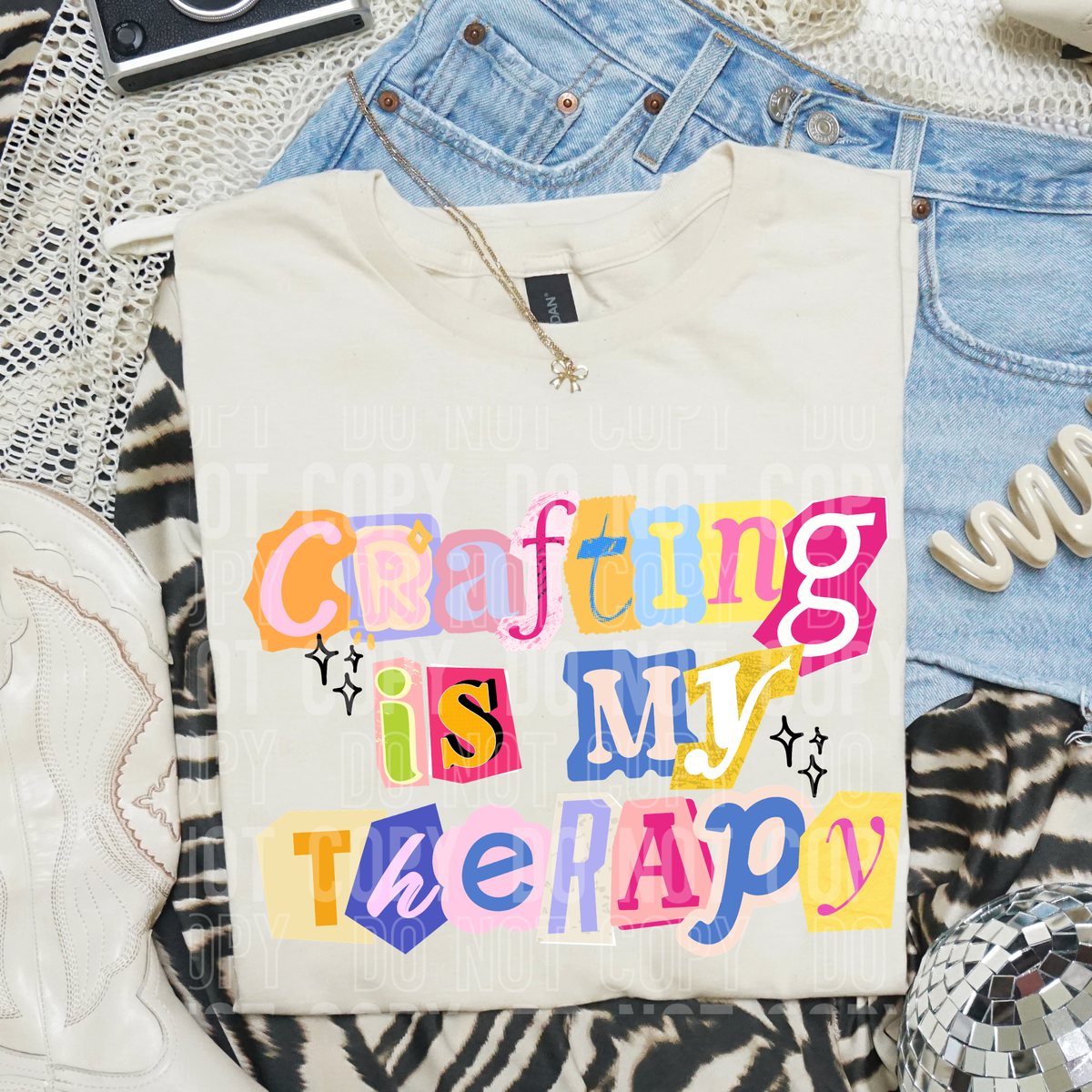 Crafting is my therapy magazine font (SBB) DTF Transfer