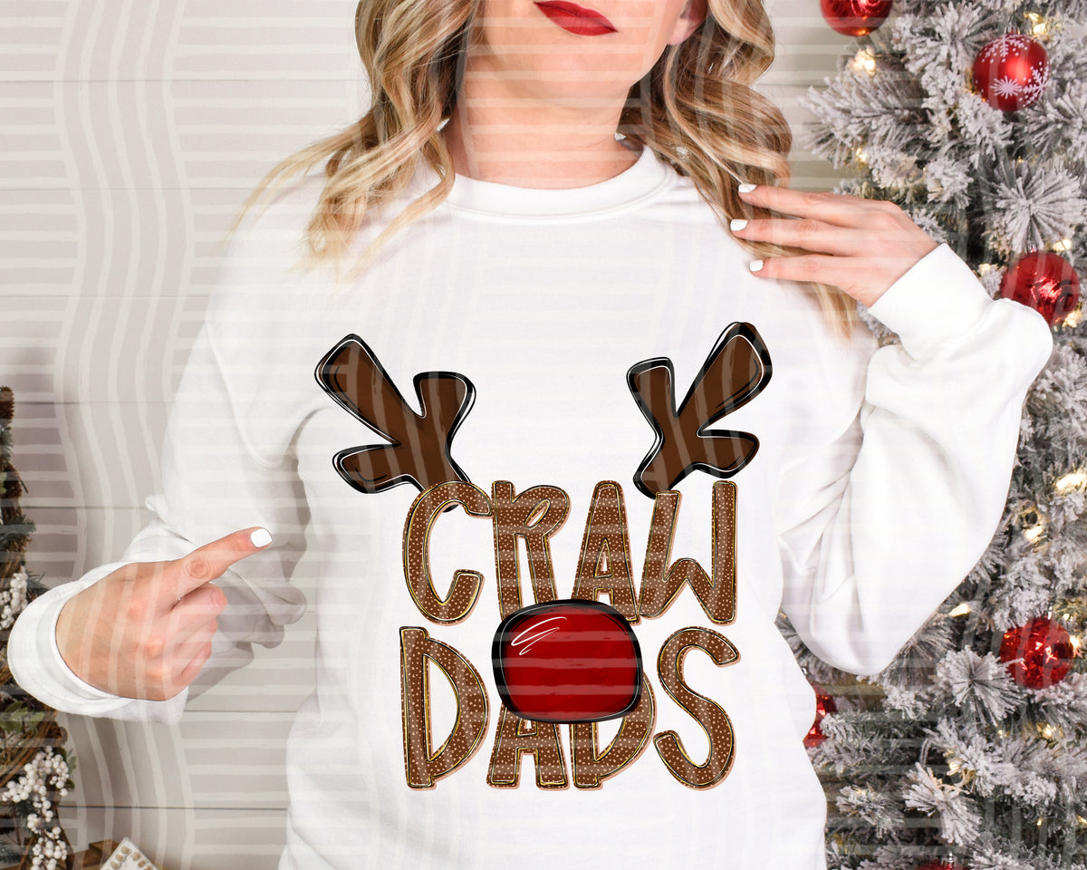 crawdads deer antlers mascot red nose (caplinger) DTF Transfer