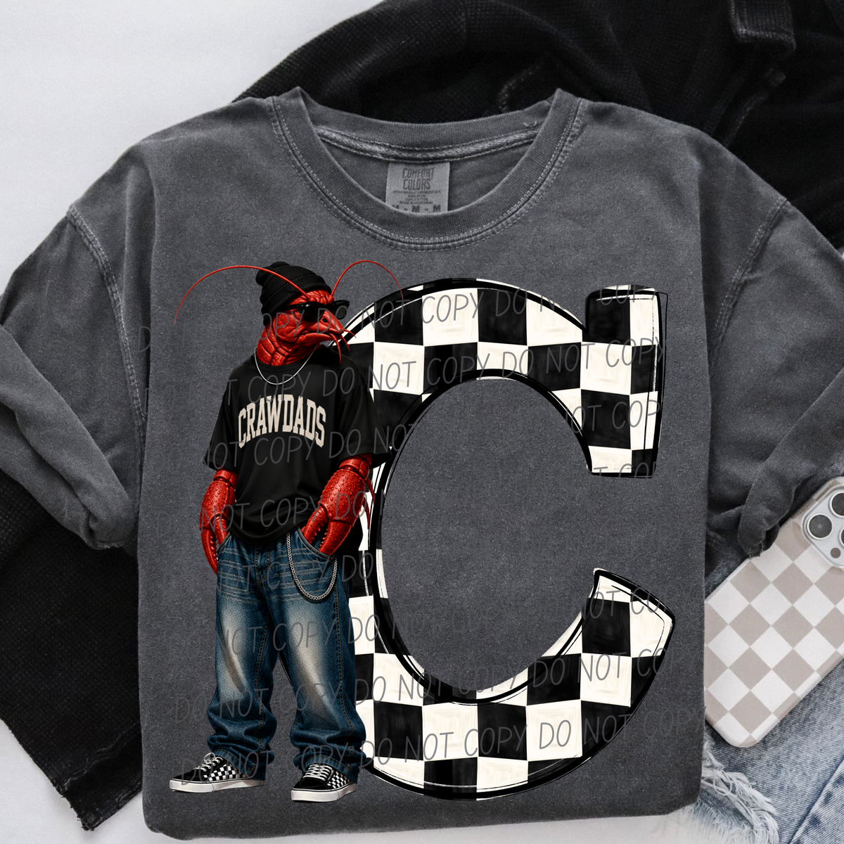 Crawdads sideline sweatshirt mascots (City) DTF Transfer