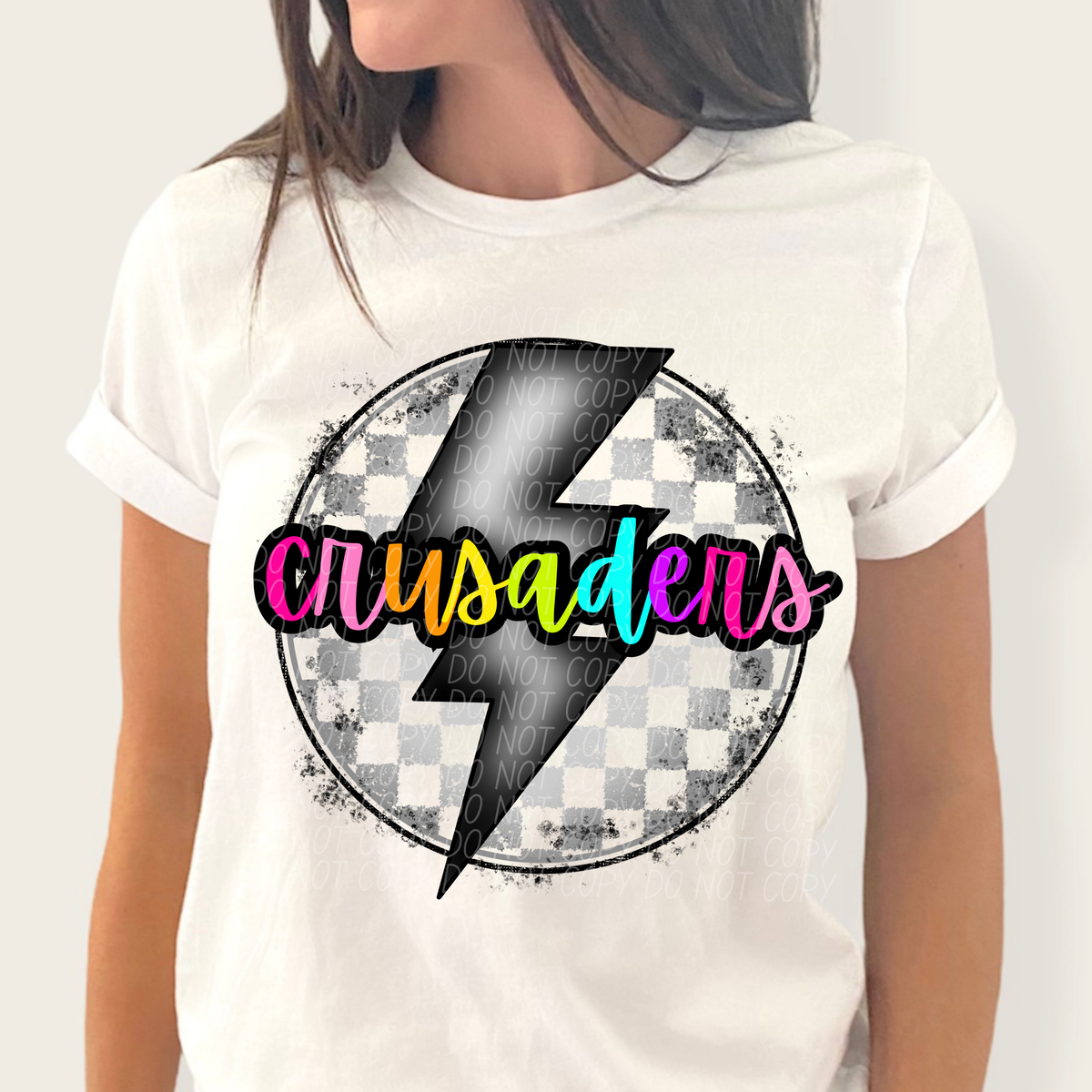 Crusaders BRIGHT COLORS FONT lightning bolt circle CITY DTF transfer