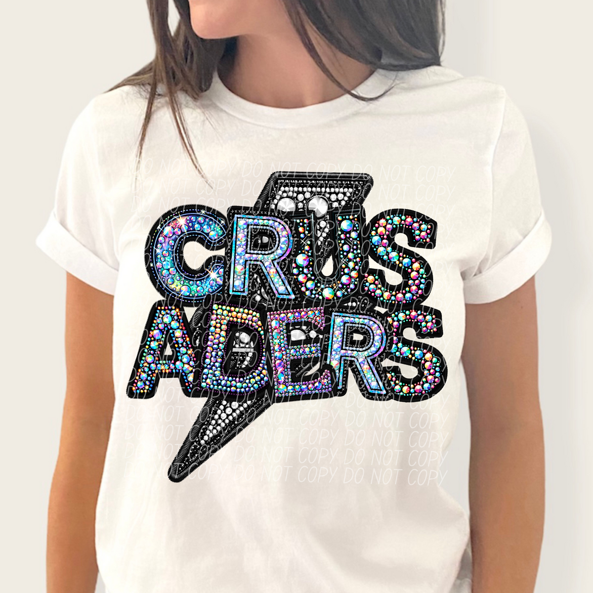 Crusaders lightning bolt rhinestones (city) 45246 DTF transfers