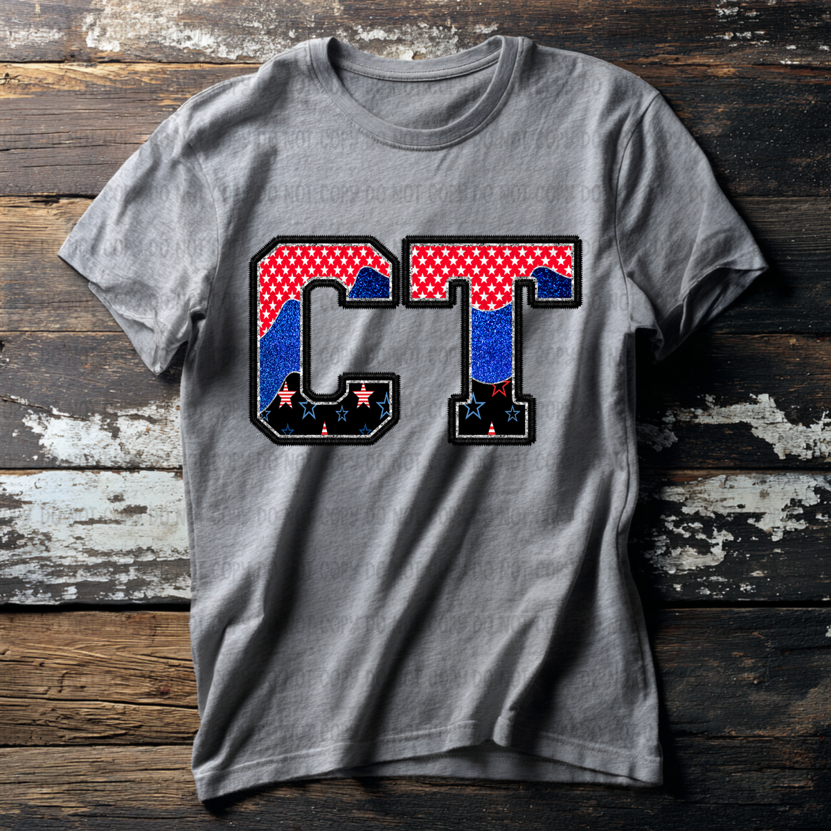 CT (red blue and black filled) (Revel) DTF Transfer