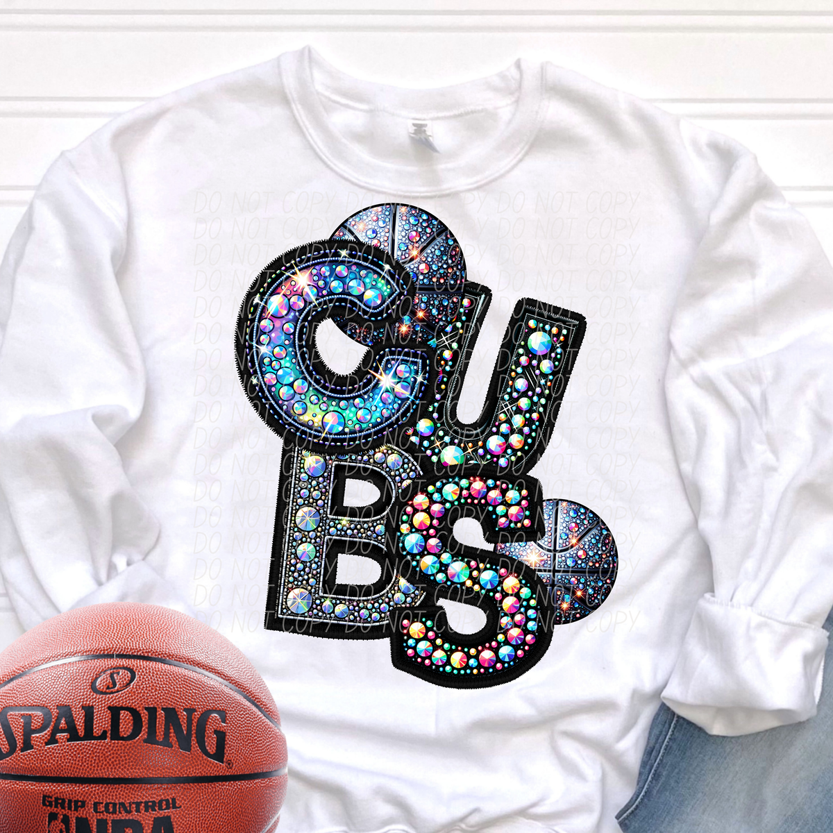 Cubs Basketball Rhinestone (CITY) 66623 DTF transfer