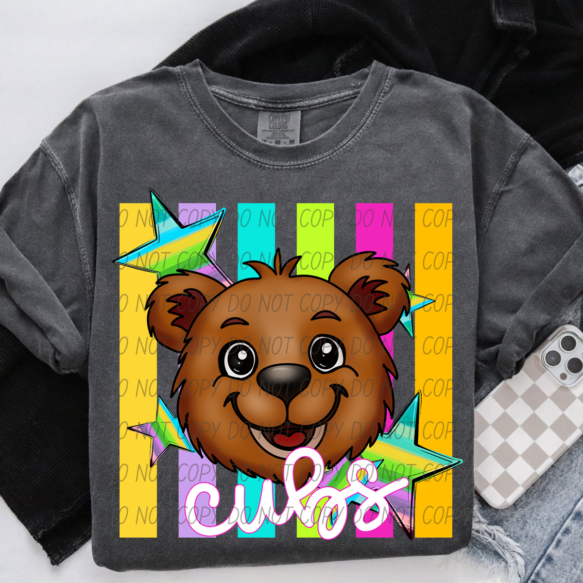 Cubs Neon strip mascot (City) DTF Transfer