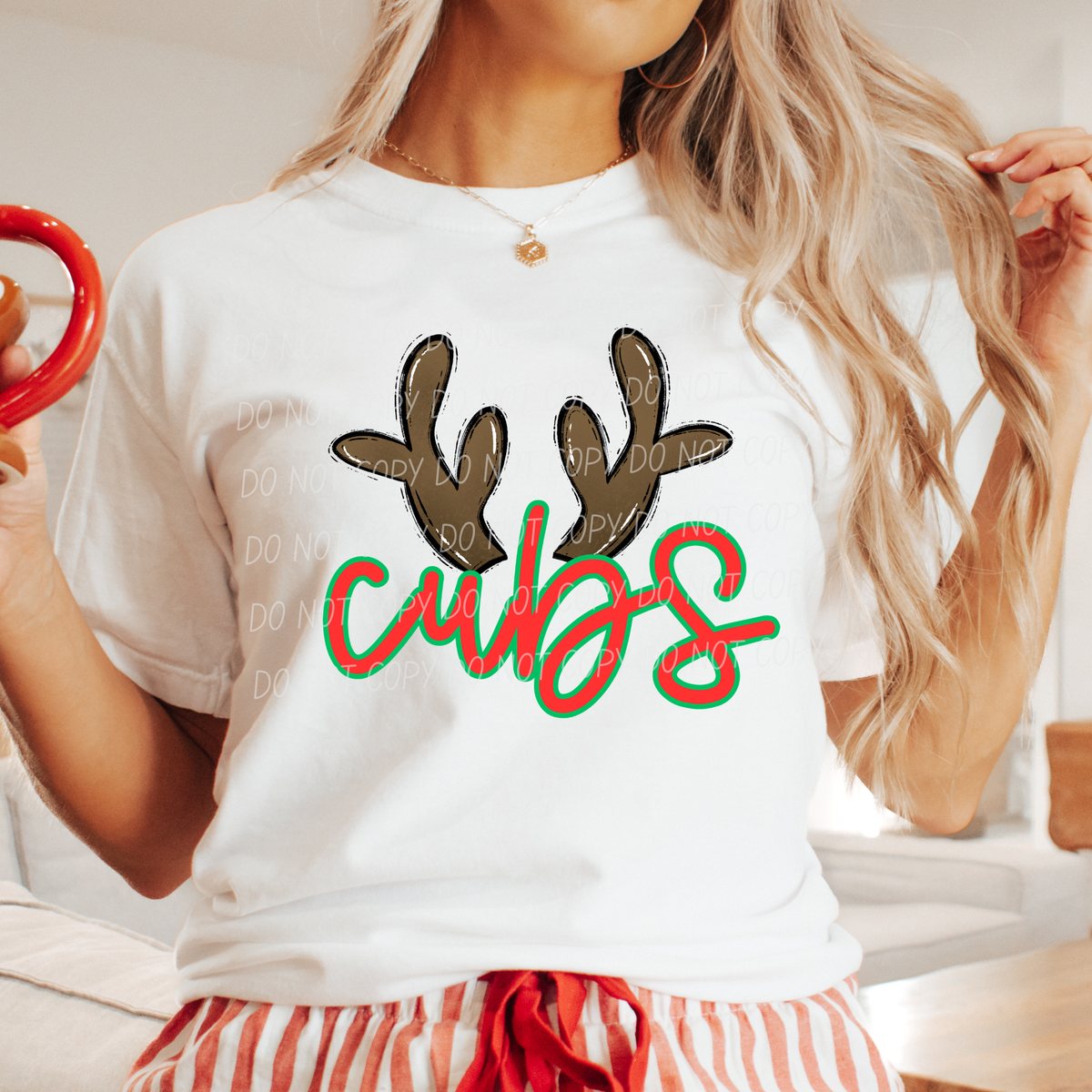 Cubs with reindeer antler (city) DTF Transfer