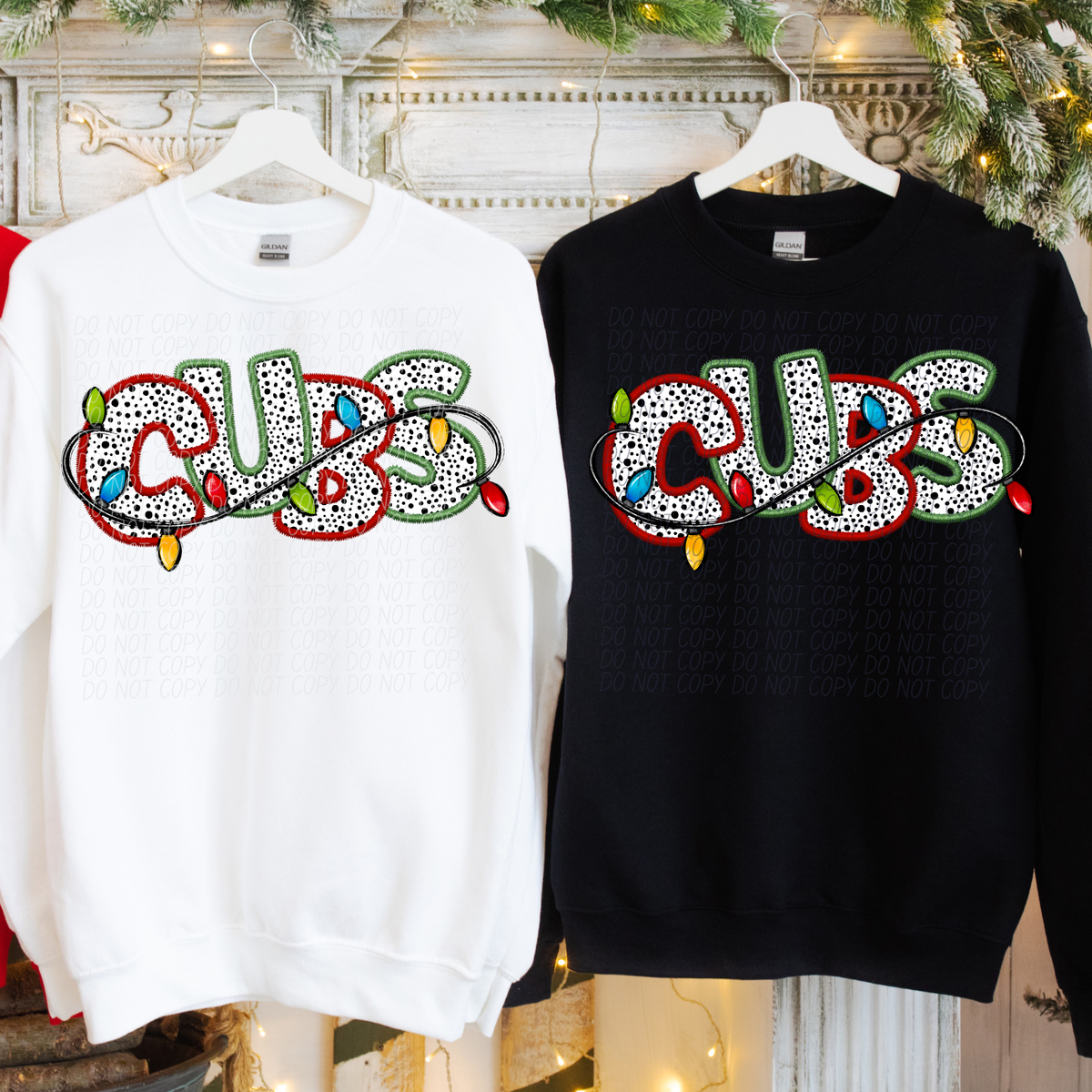 Cubs Christmas Light Mascots (City) DTF Transfer