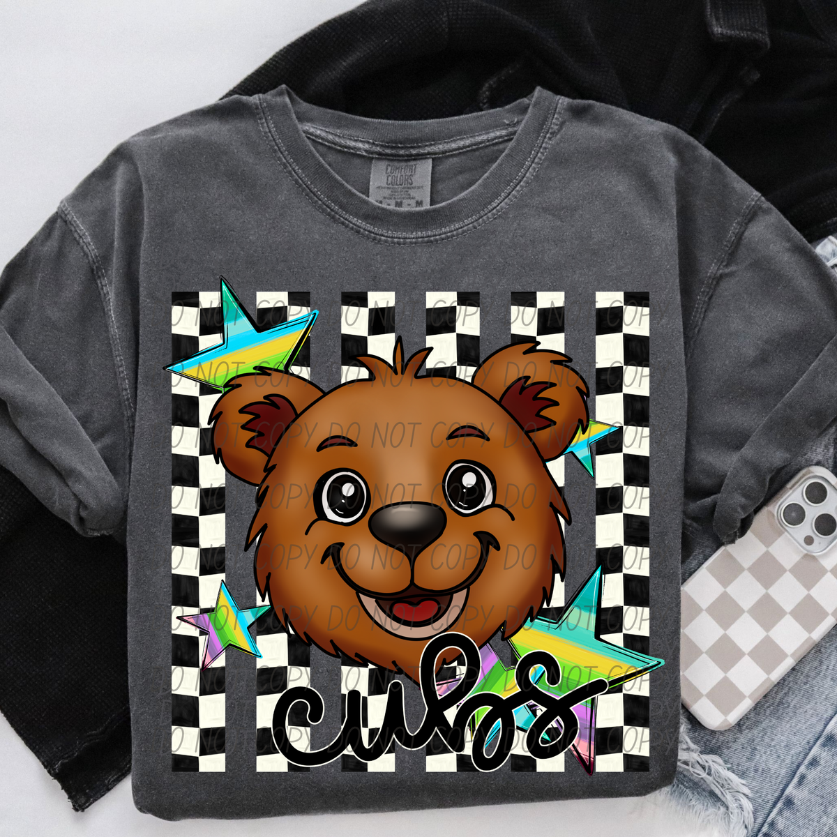 Cubs checker stripes (City) DTF Transfer