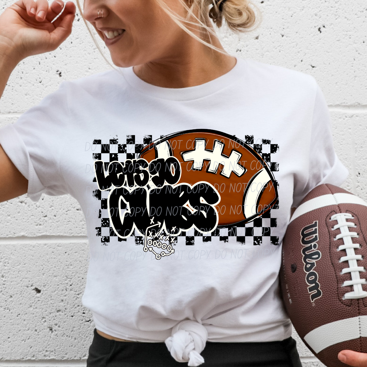 Let's go Cubs (checkered background) (City) DTF Transfer