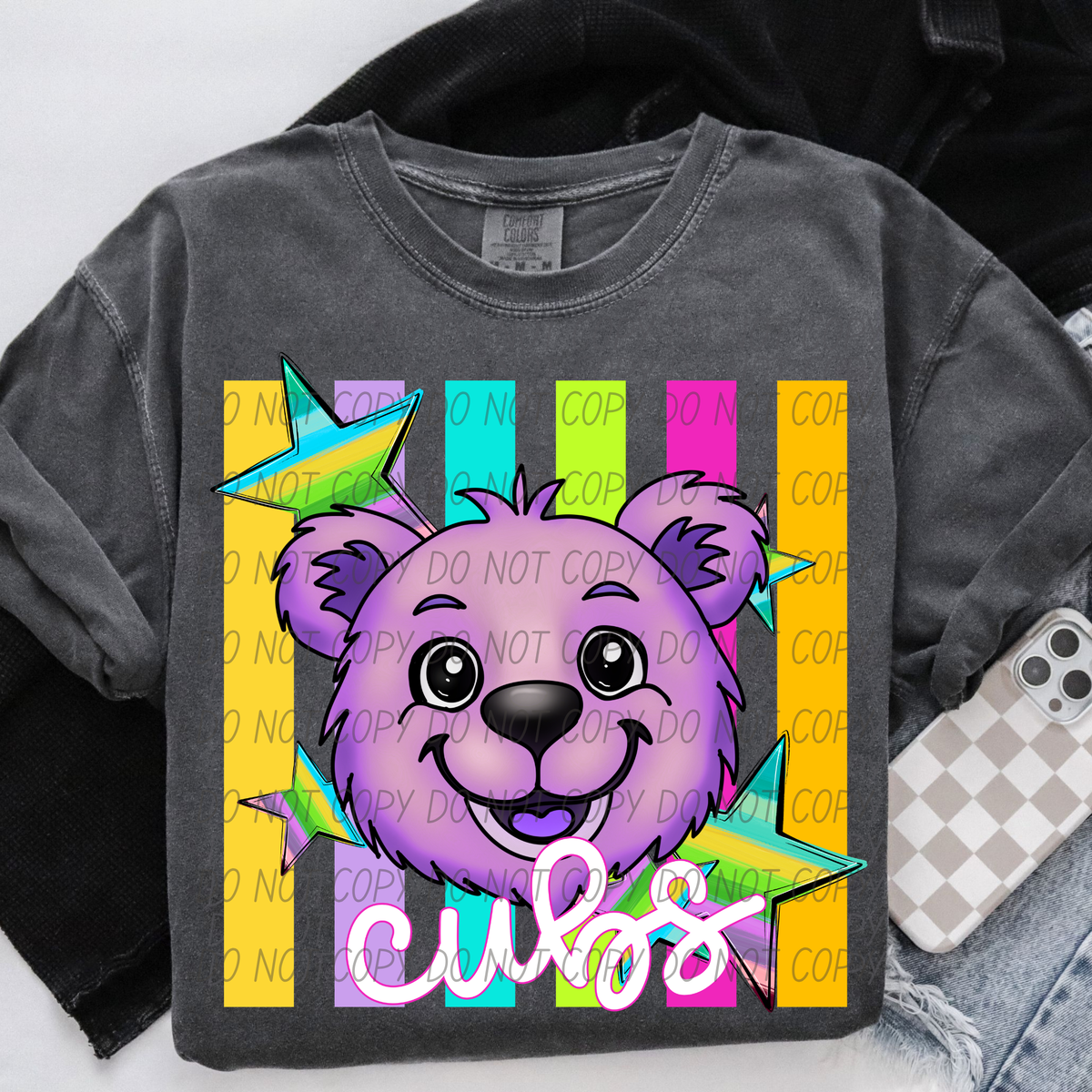 Cubs purple neon (City) DTF Transfer
