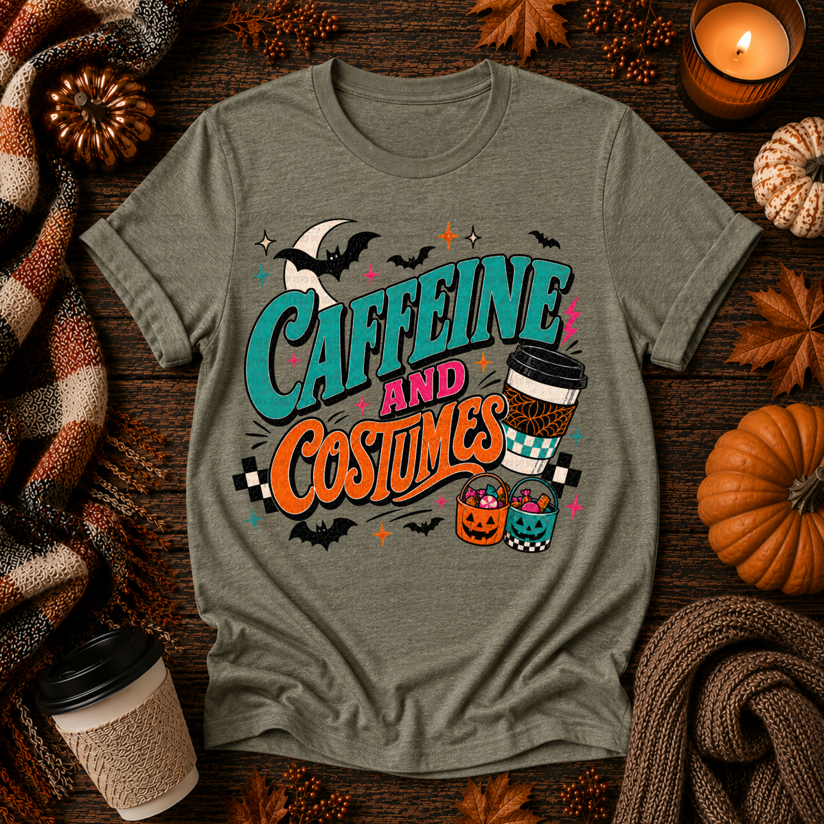 Caffeine and costumes (Revel) DTF Transfer