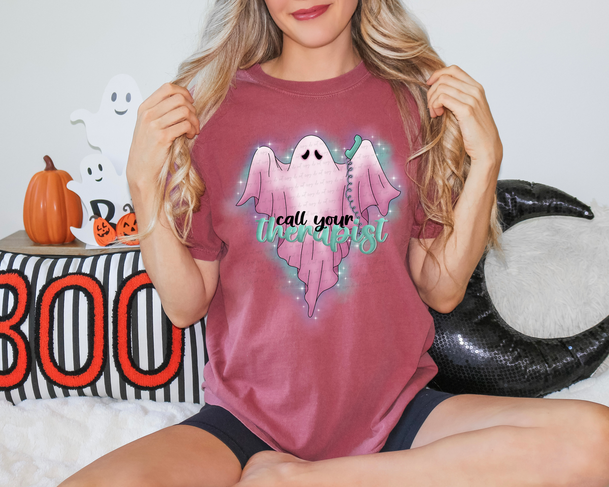 Call Your Therapist Pink Ghost 115490 DTF Transfer