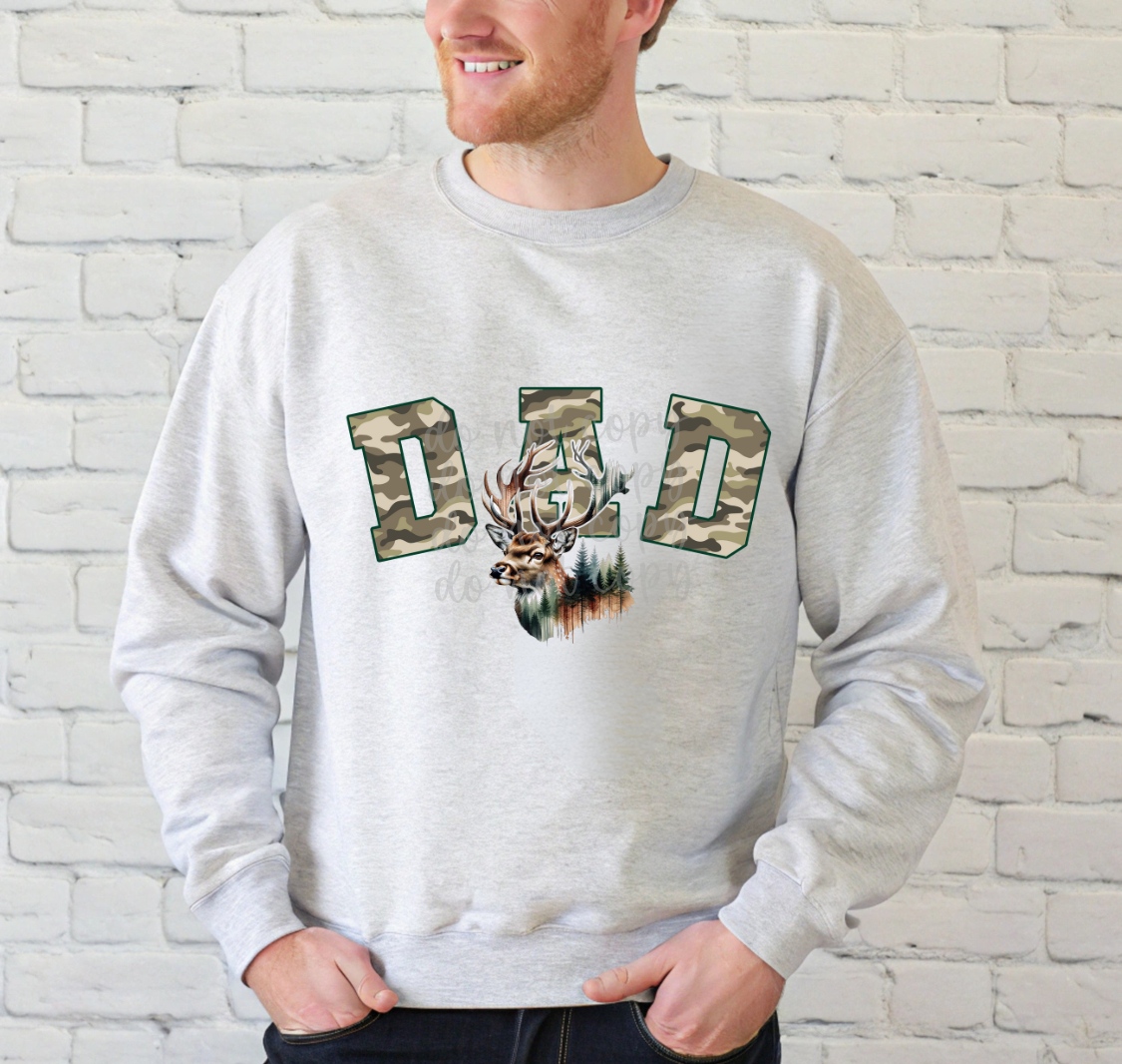 Camo Font Dad with Deer (Parker) 102262 DTF transfer