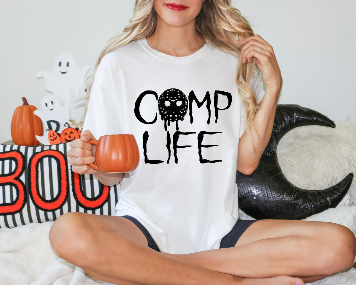 Camp Life Jason Mask Black Font 114708 DTF transfer