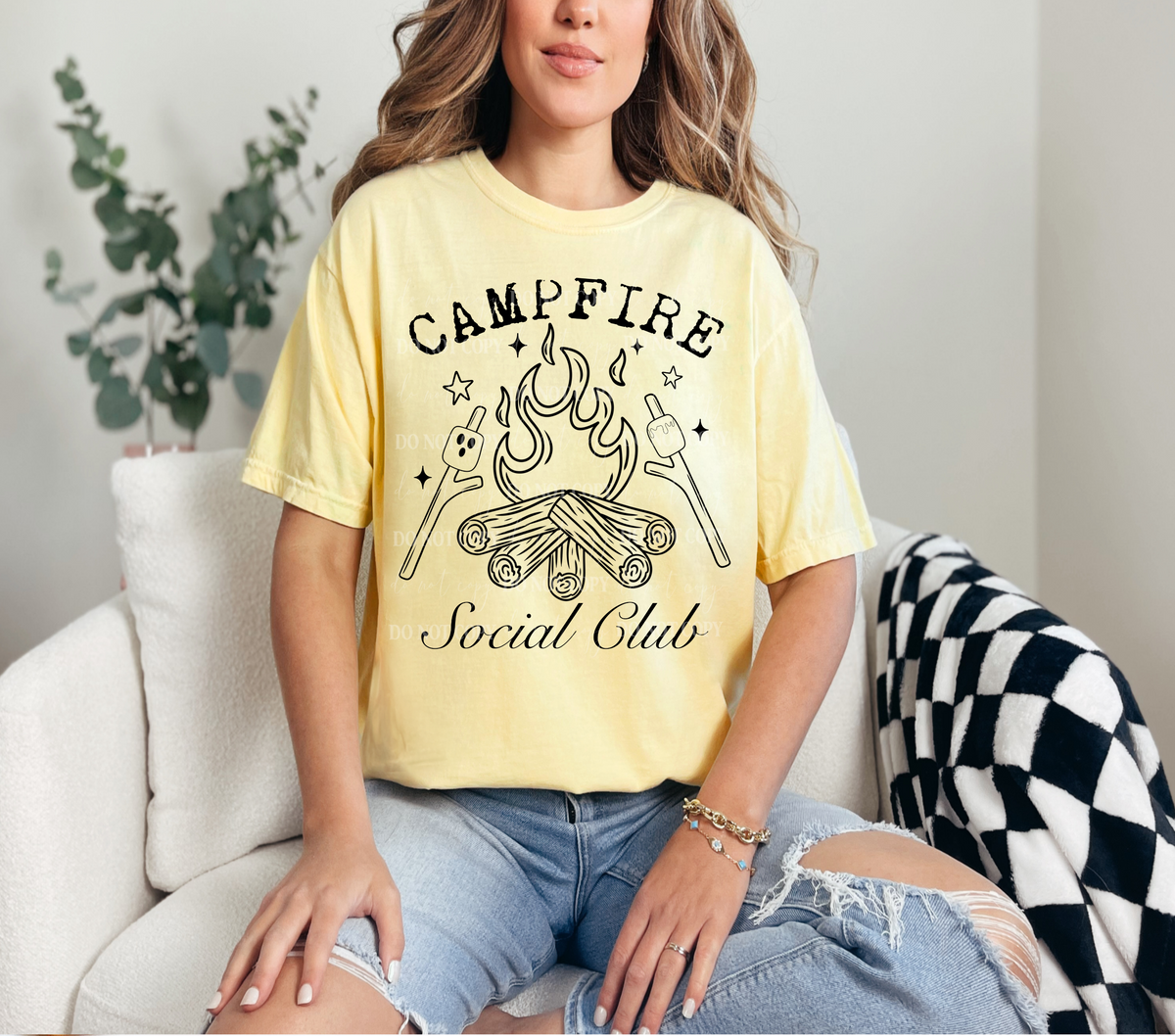 Campfire Social Club BLACK (Linda) 101072 DTF transfer