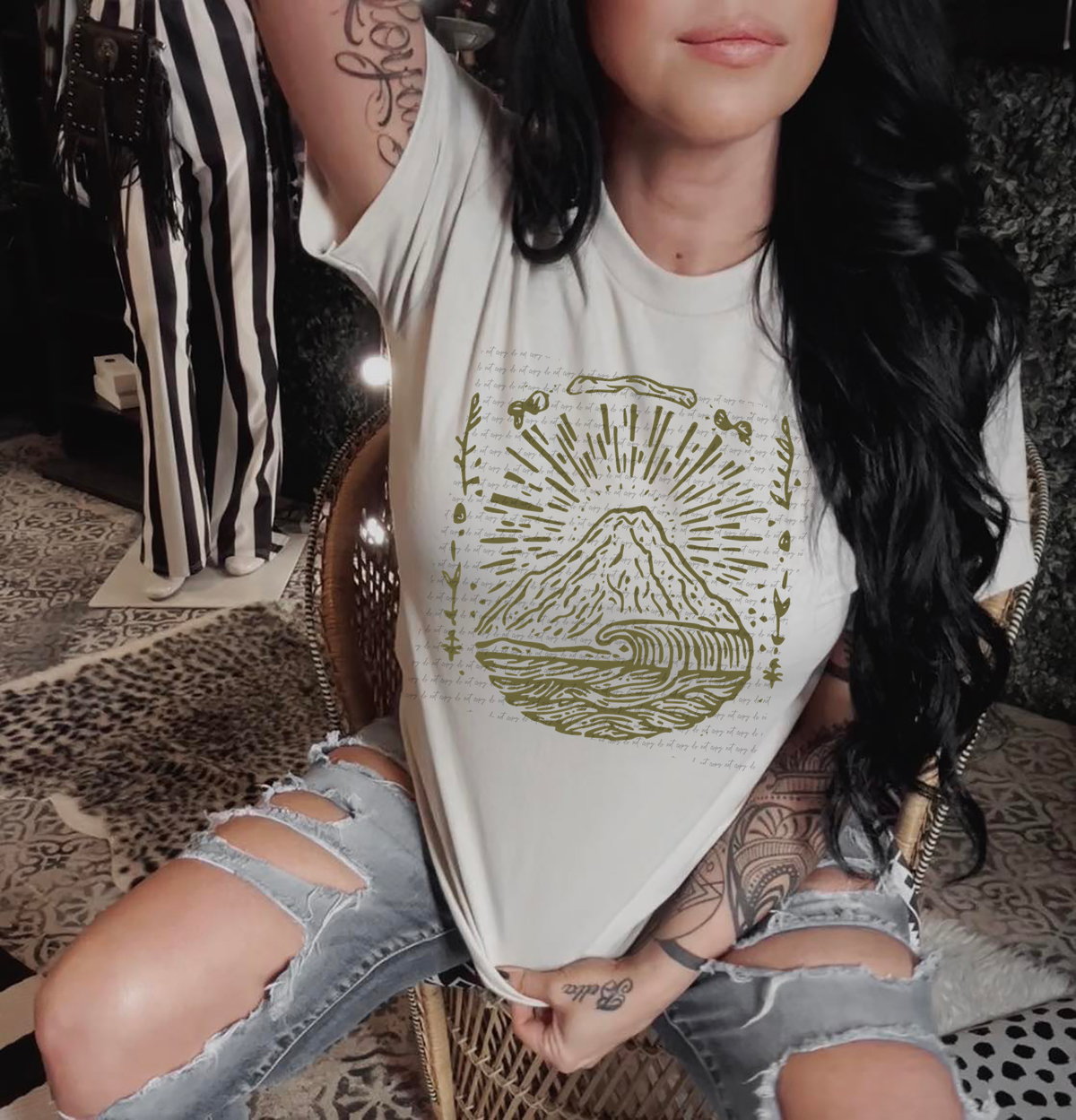 Camping Graphic Only Army Green 81130 DTF Transfer