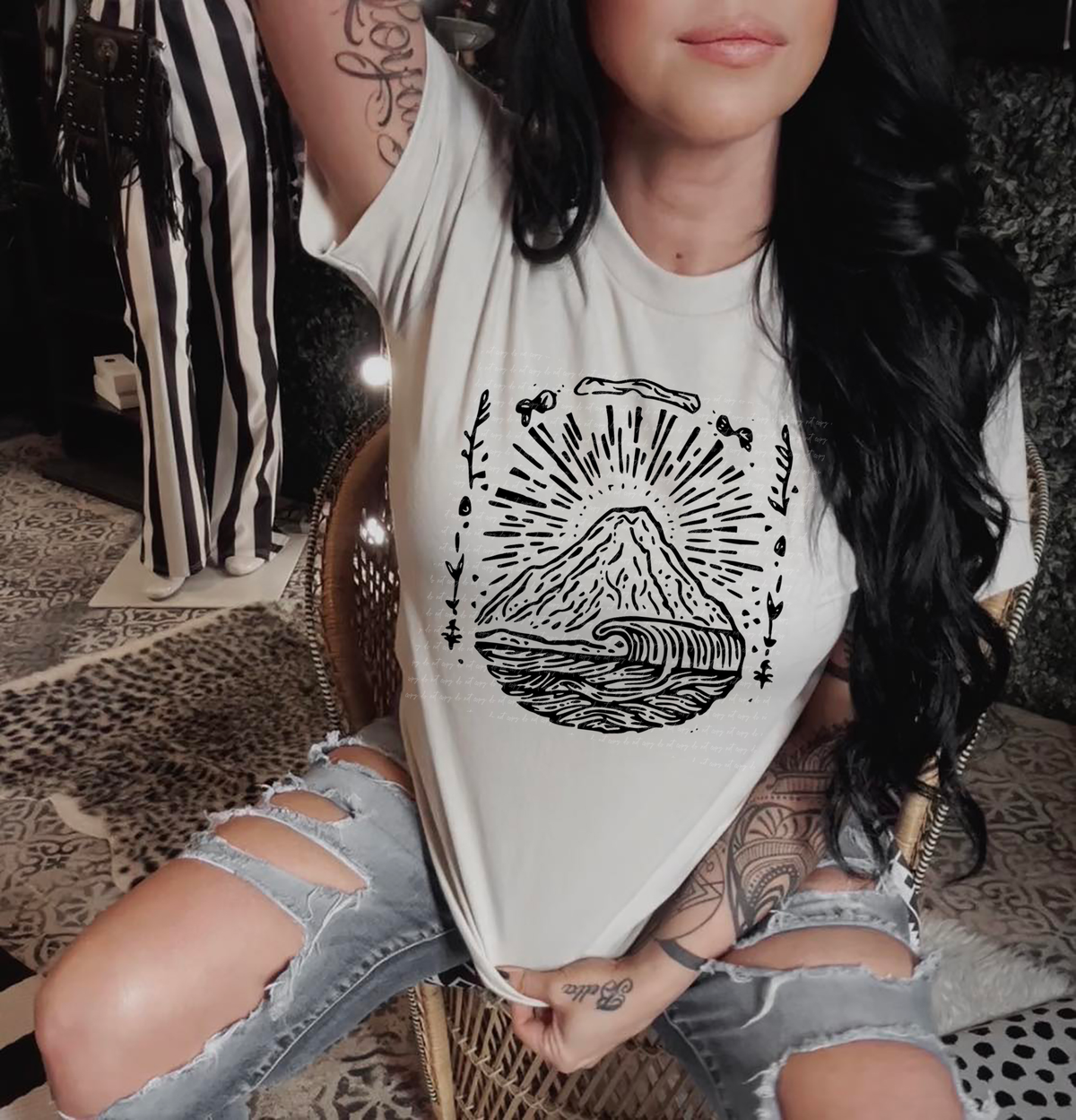 Camping Graphic Only Black 81131 DTF Transfer