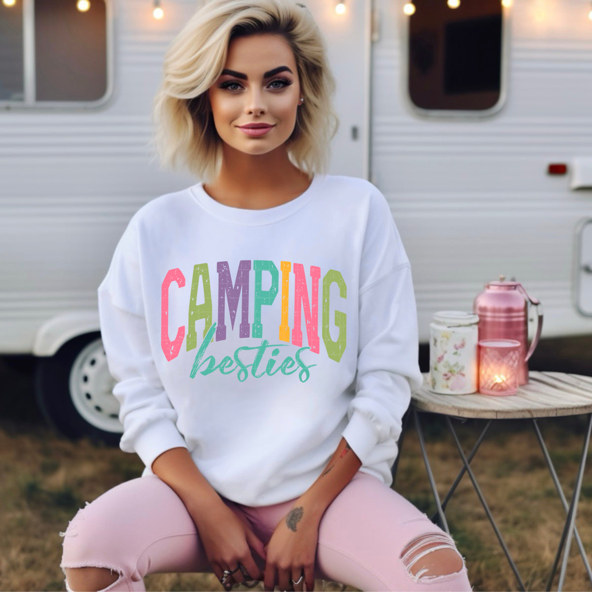 Camping Besties Colorful (SDD) DTF TRANSFER