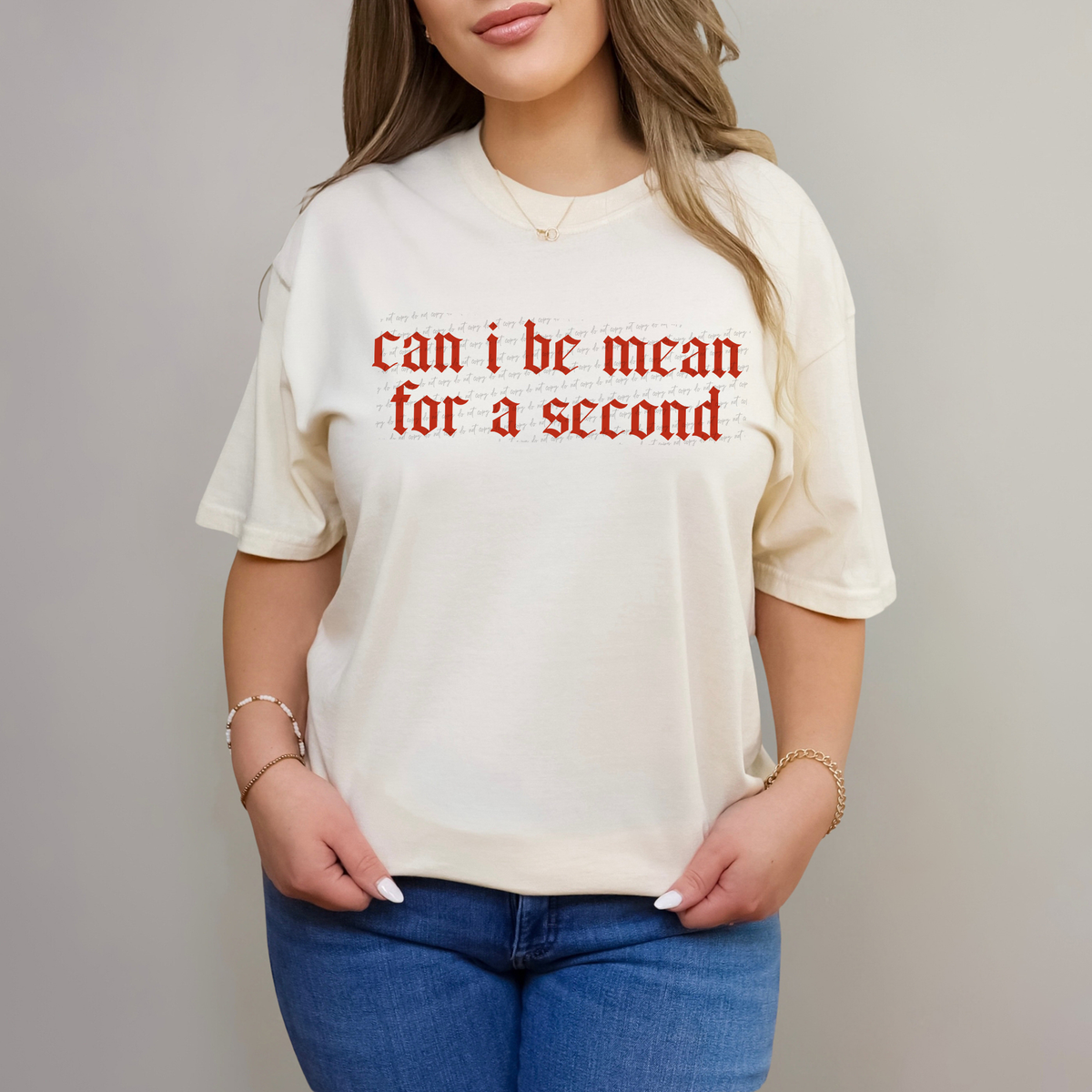 Can I Be Mean For A Second Gothic Red 86379 DTF Transfer