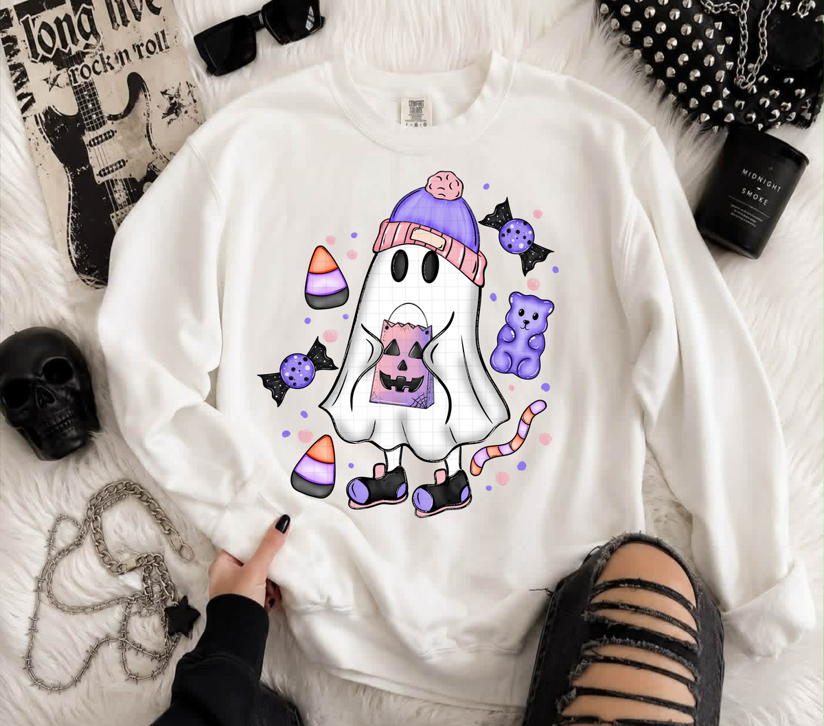 Ghost with purple candy (Linda) DTF Transfer