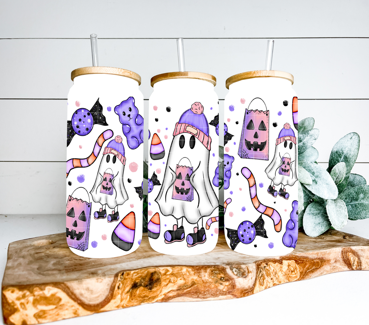 Ghost with purple items (Linda) UV DTF WRAP