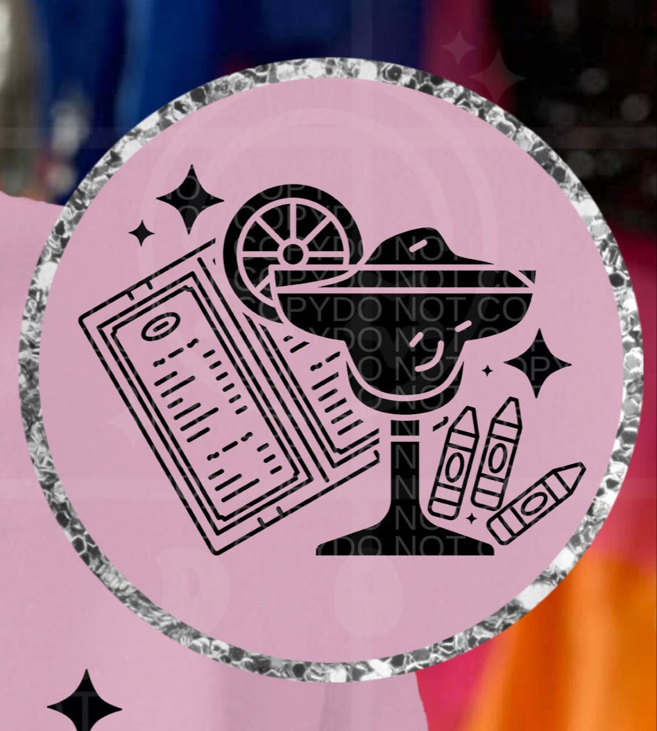 Can I get a kids menu and a margarita please POCKET (HW) DTF transfer