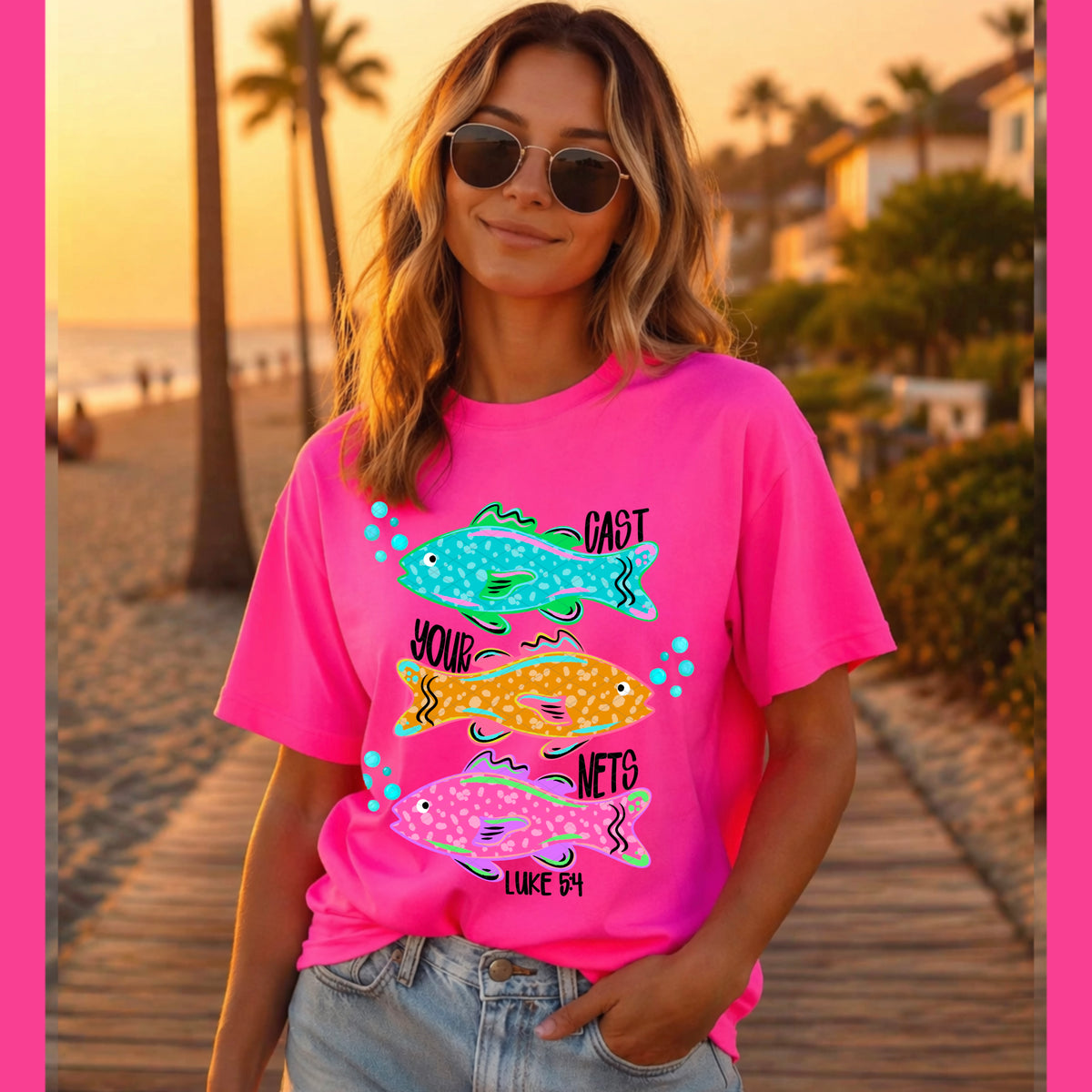Cast your nets stacked fish (SDD) DTF Transfer