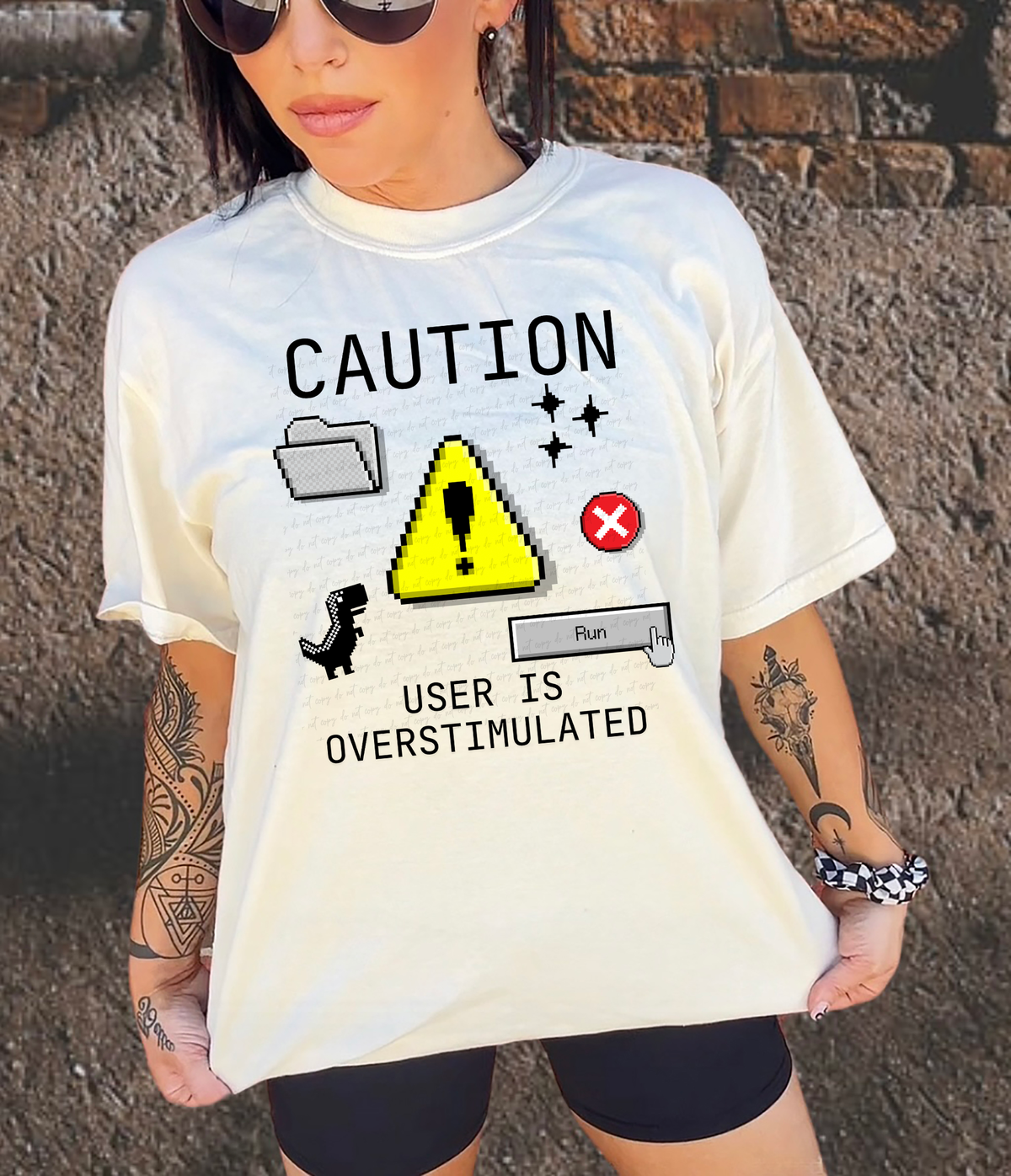 Caution User Is Overstimulated 110104 DTF transfer