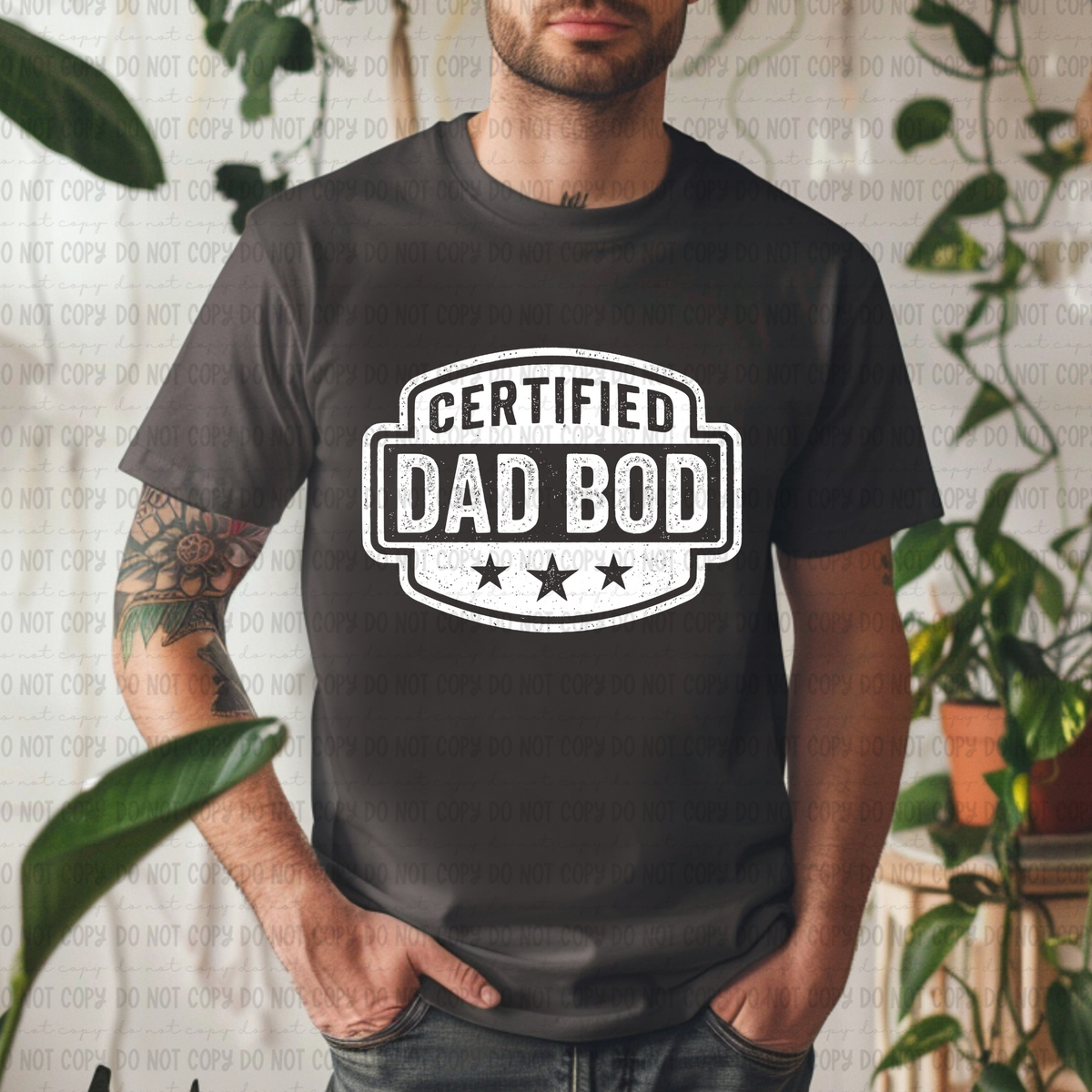 Certified Dad Bod WHITE (Revel) 102752 DTF transfer