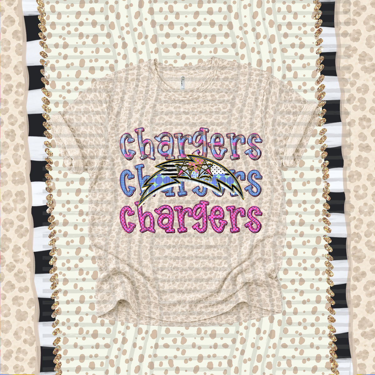 Chargers-Dolly Doodle Print (Caplinger) DTF Transfer