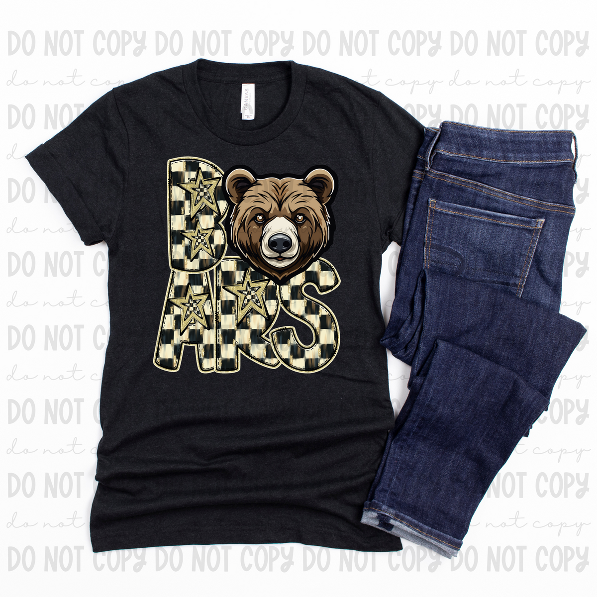Checkered mascots Bears (Revel) DTF transfer