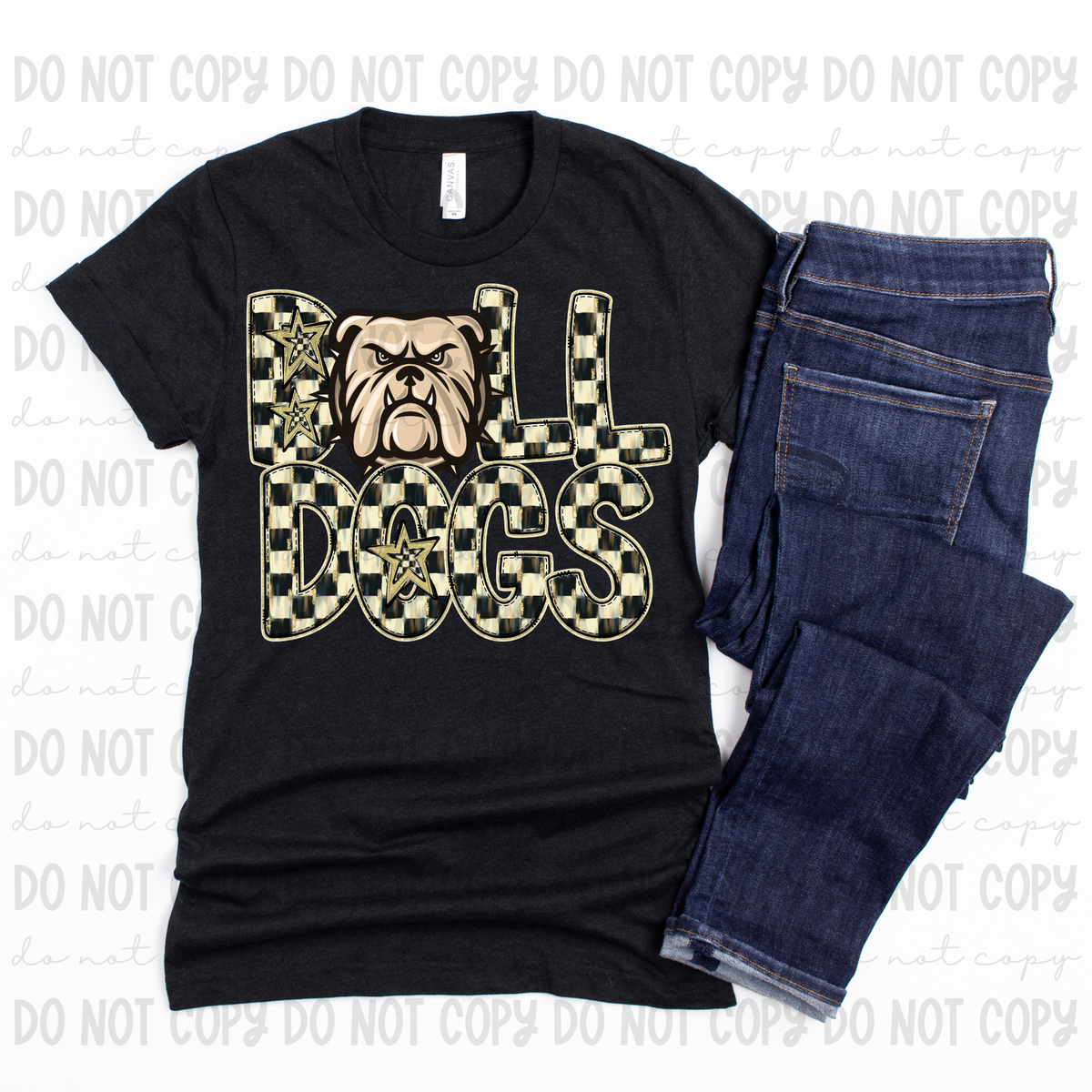 Checkered mascots Bulldogs (Revel) DTF transfer