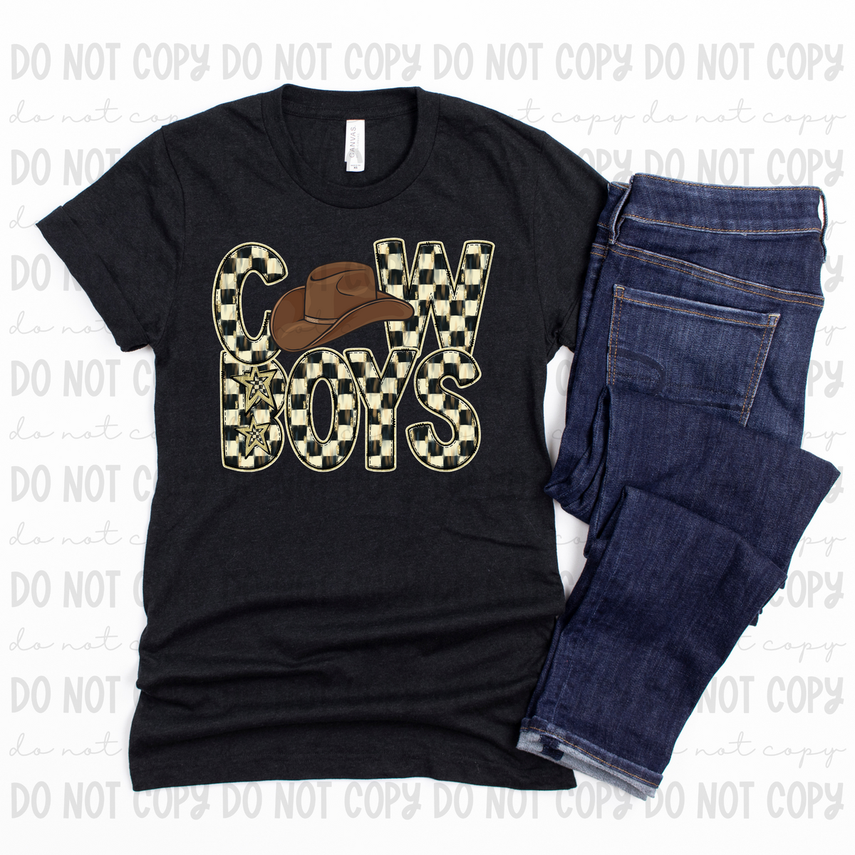 Checkered mascots Cowboys (Revel) DTF transfer