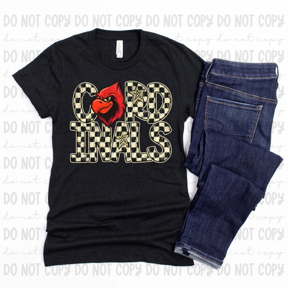 Checkered mascots Cardinals (Revel) DTF transfer