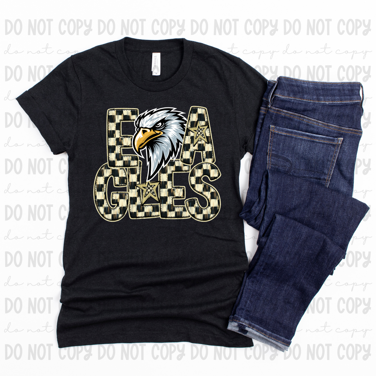 Checkered mascots Eagles (Revel) DTF transfer