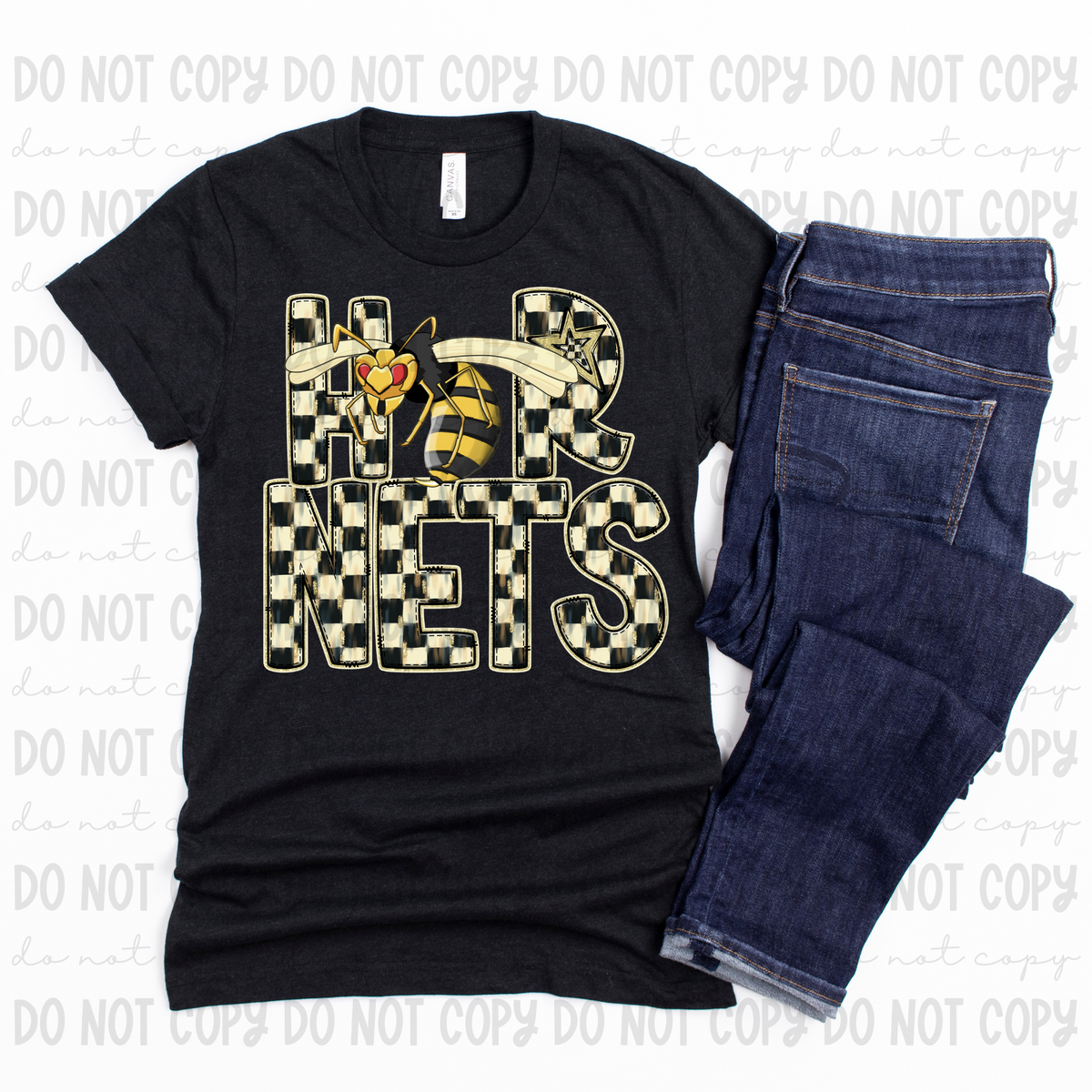 Checkered mascots Hornets (Revel) DTF transfer