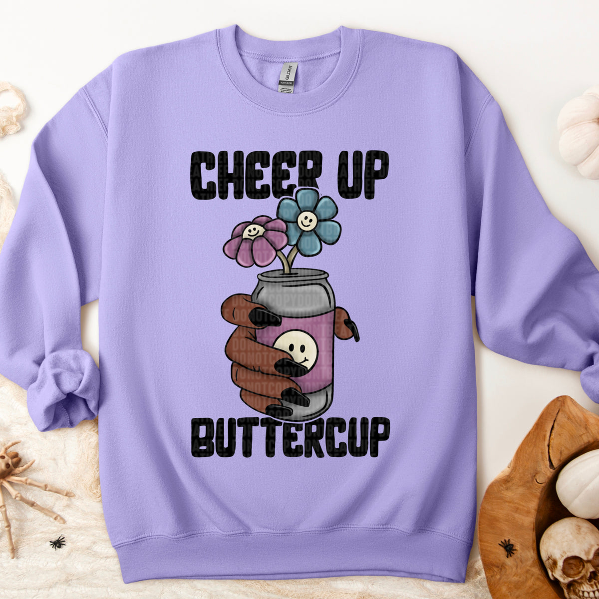 Cheer Up Buttercup Dark Tone Hand 104313 DTF transfer