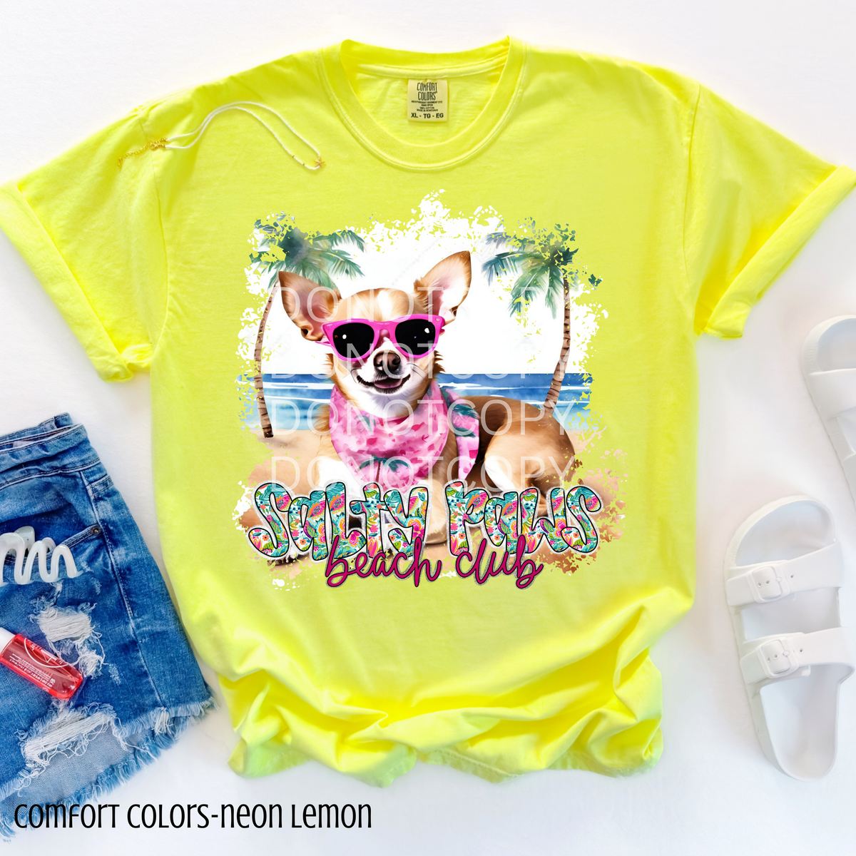 Chihuahua Salty Paws Beach Club (CSG) 101096 DTF transfer
