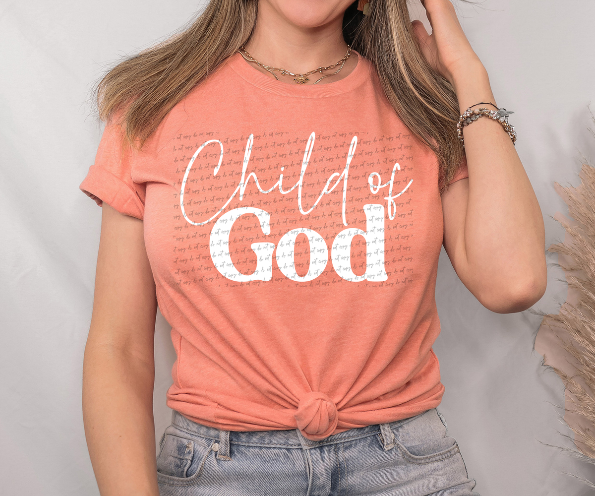 Child Of God Cursive And Serif Font White 89311 DTF Transfer