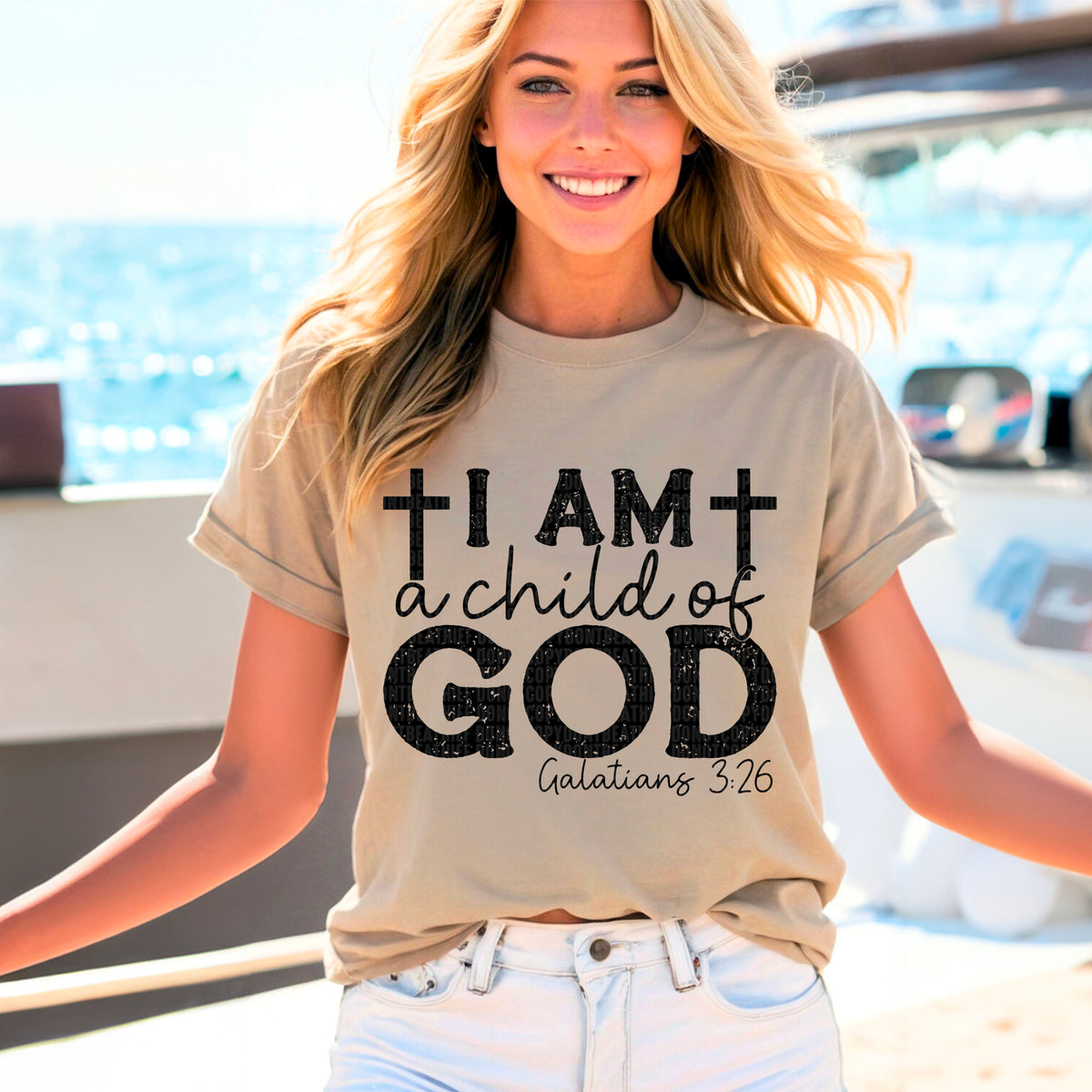 Child Of God Galatians 3:26 Black 104060 DTF transfer