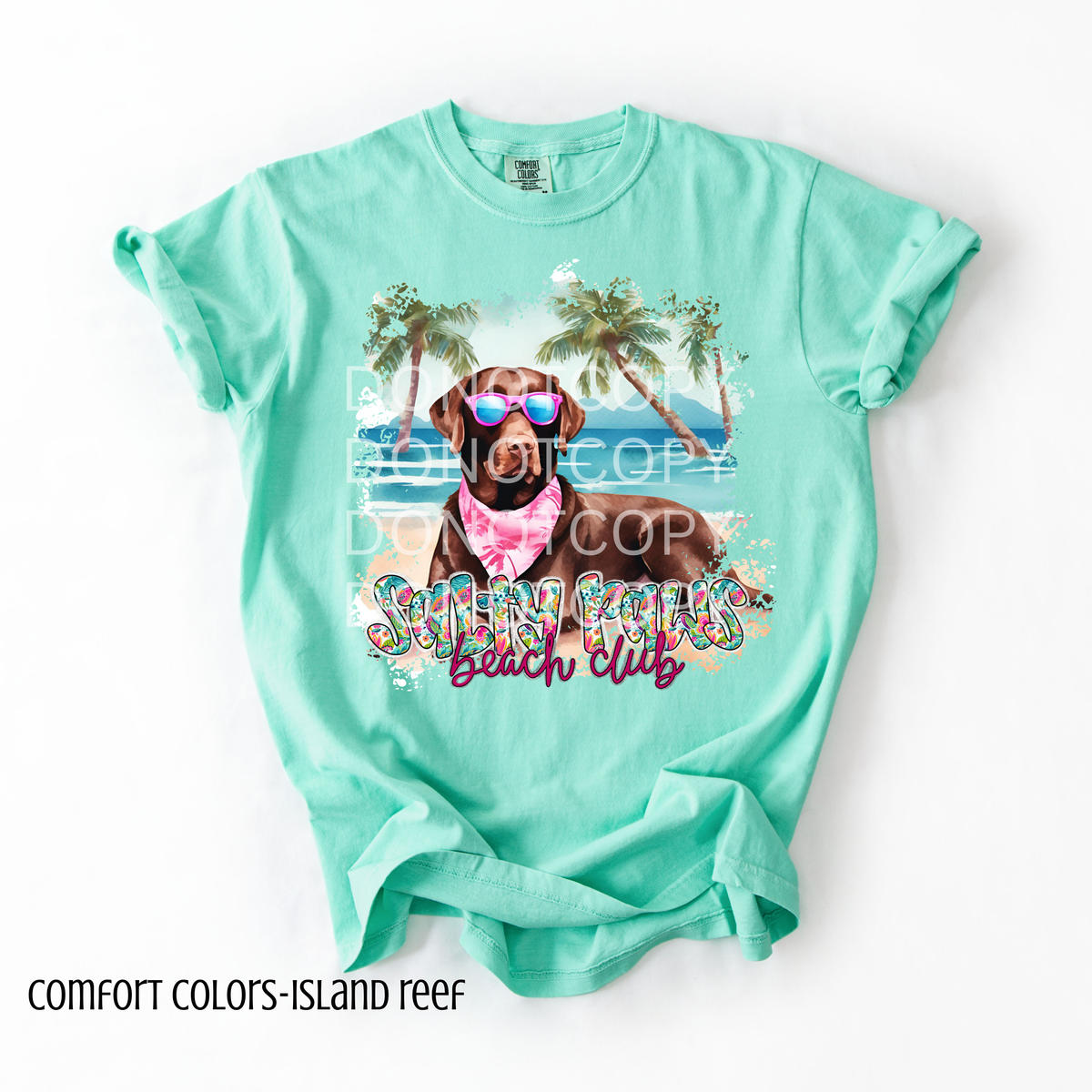 Chocolate Lab Salty Paws Beach Club (CSG) 101077 DTF transfer