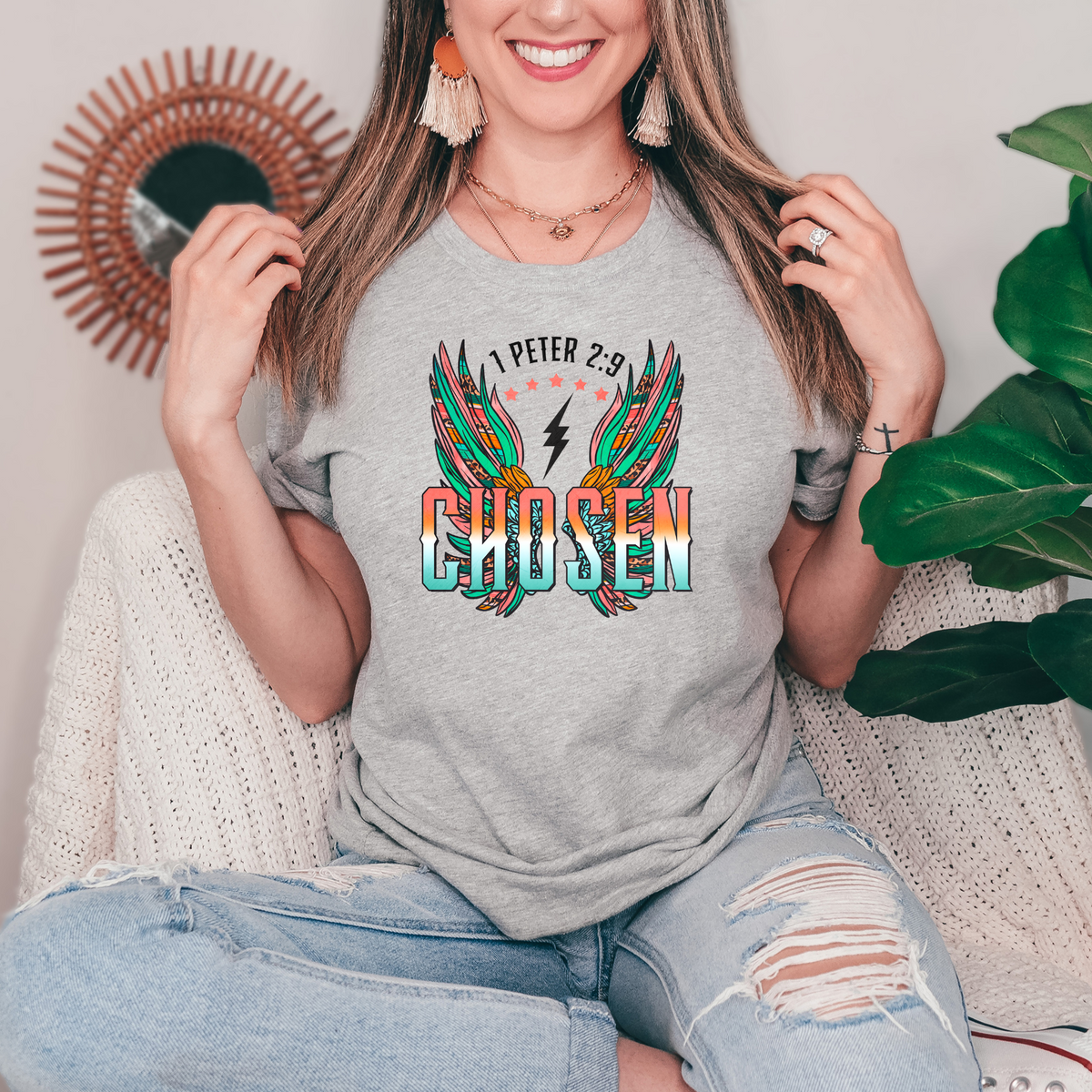 Chosen 1 Peter 2:9 (Wings, Retro, Faith) 3019 DTF TRANSFER