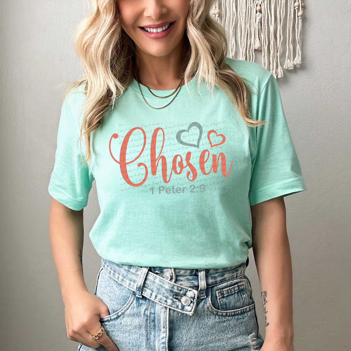 Chosen 1 Peter 2:9 Hearts 76316 DTF Transfer