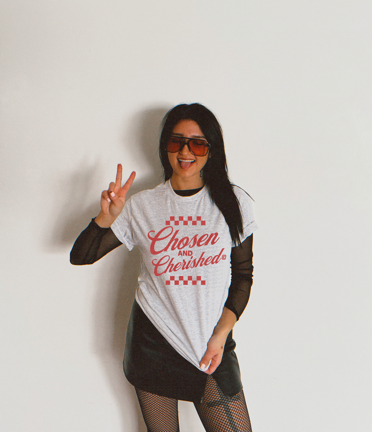 Chosen and Cherished Checker Red Font 110105 DTF transfer