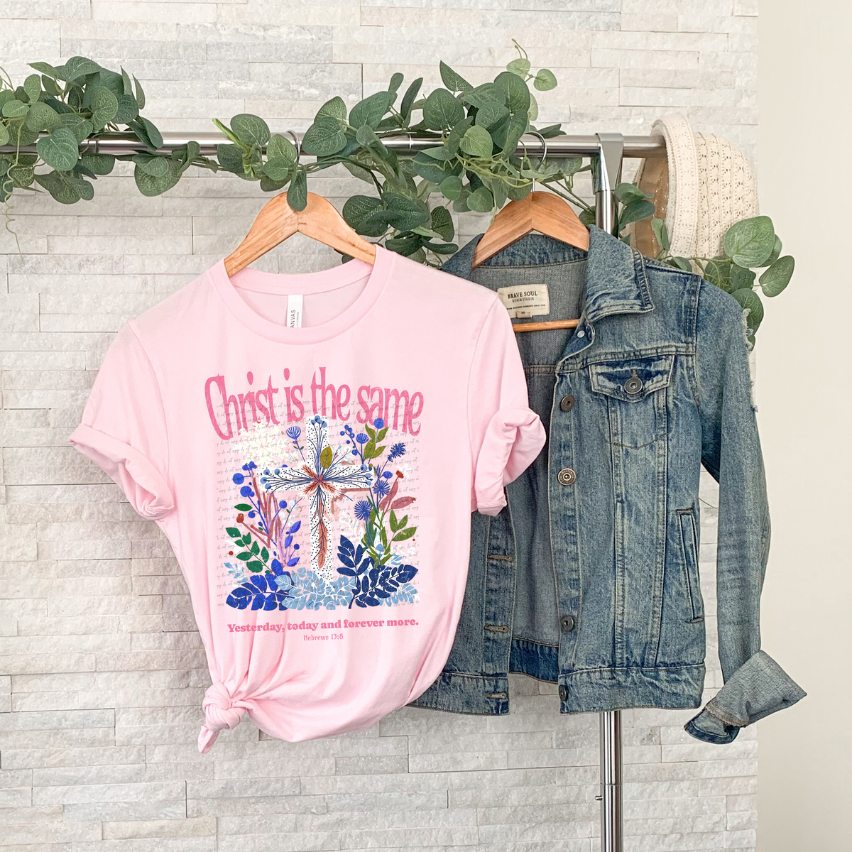 Christ Is The Same Yesterday Today And Forever More Hebrews 13:8 Cross 76815 DTF Transfer