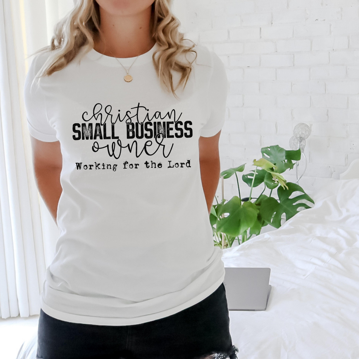 Christian Small Business Owner Working For The Lord Black Font 116041 DTF Transfer