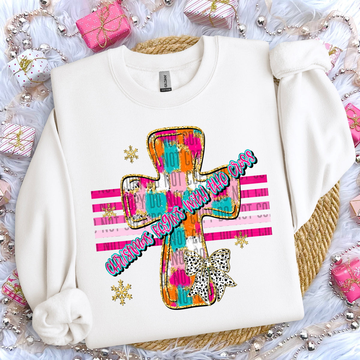 Christmas Begins With The Cross 69037 DTF transfer