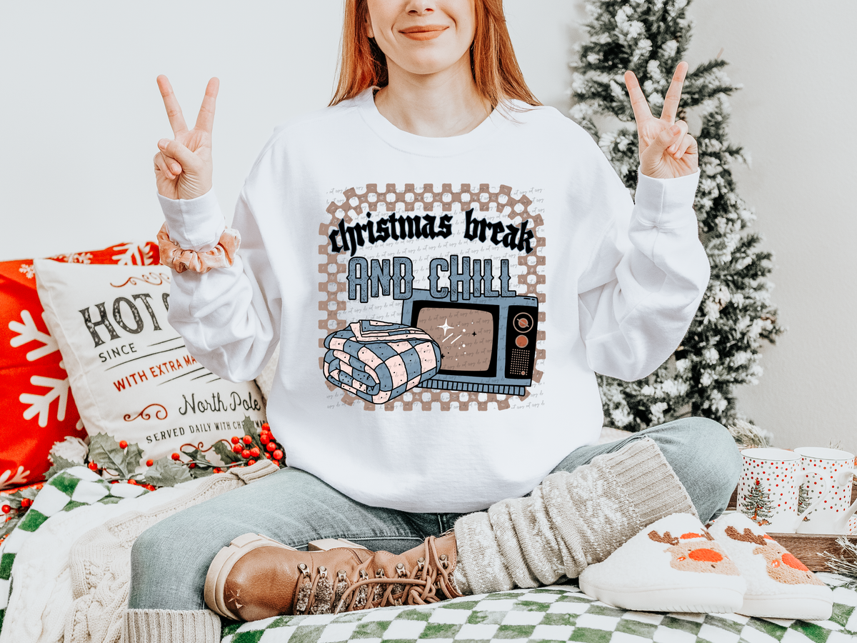 Christmas Break and Chill Blue 69314 DTF transfer
