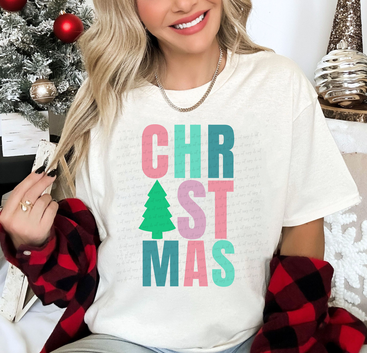 Christmas Bright Color with Tree 114909 DTF transfer