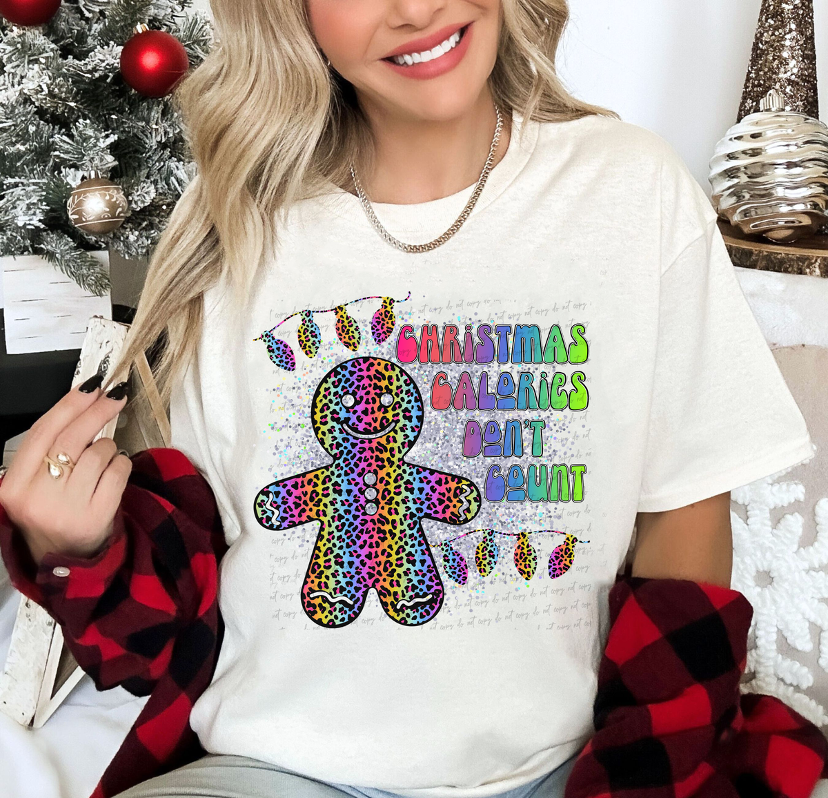 Christmas Calories Don't Count Gingerbread Lisa F 114989 DTF transfer